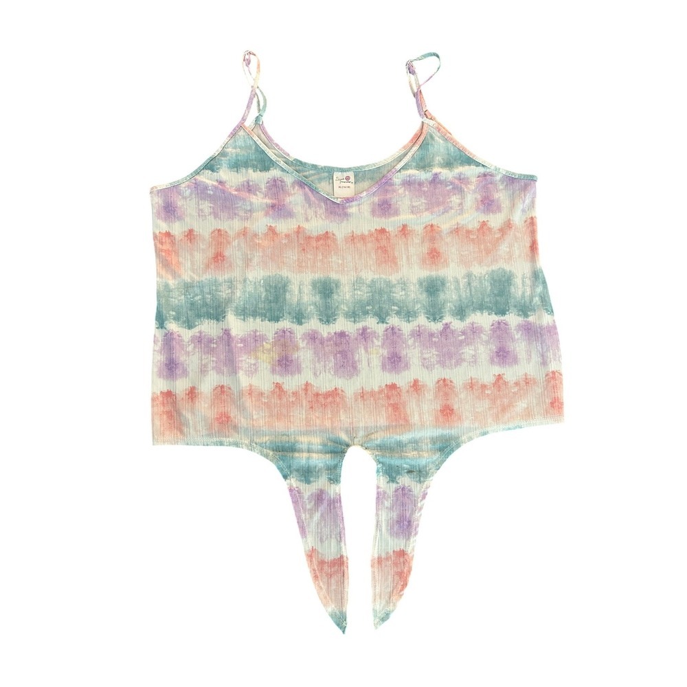Secret Treasures Tie Dye Stripe Front Tie Cami Top XL 16-18 (1213)